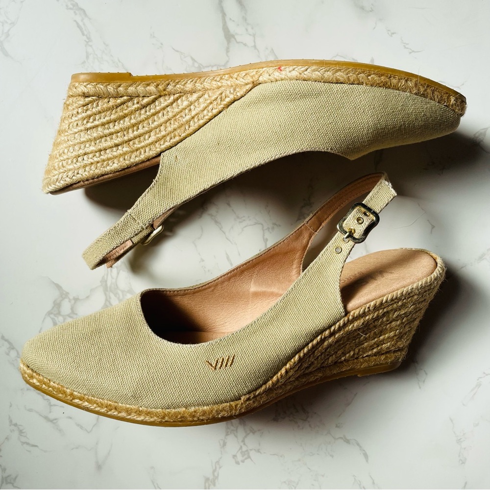 Viscata Palomera Canvas Natural Jute Slingback Espadrille Wedges | Size 40 - Picture 2 of 8